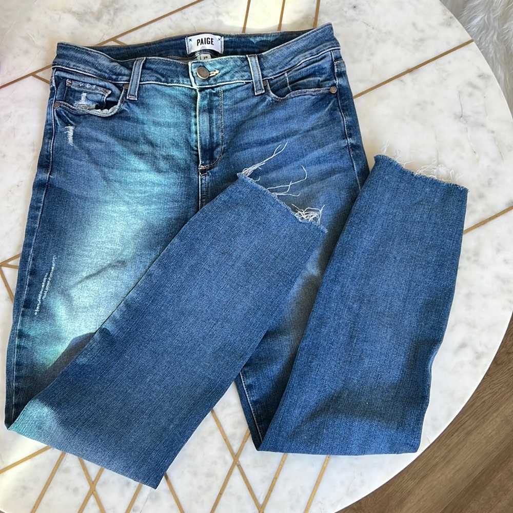 PAIGE Verdugo ankle distressed jean with Frey hem SZ 29